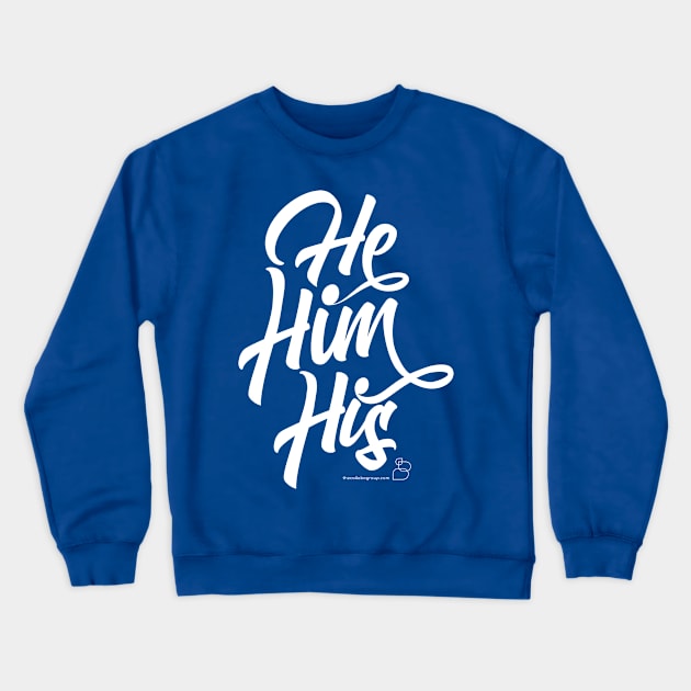 He, Him, His "Swooshy" Pronouns Crewneck Sweatshirt by TheCollaboGroup